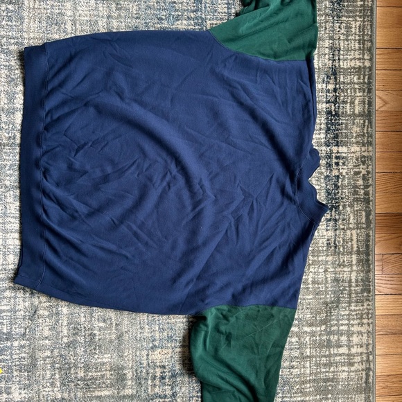 Venezia Blue and Green Mockneck Crew Sweatshirt - Picture 4 of 4